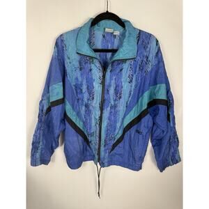 Vintage Woman’s Asics Tiger Windbreaker Running Jacket Color block 90s Y2K